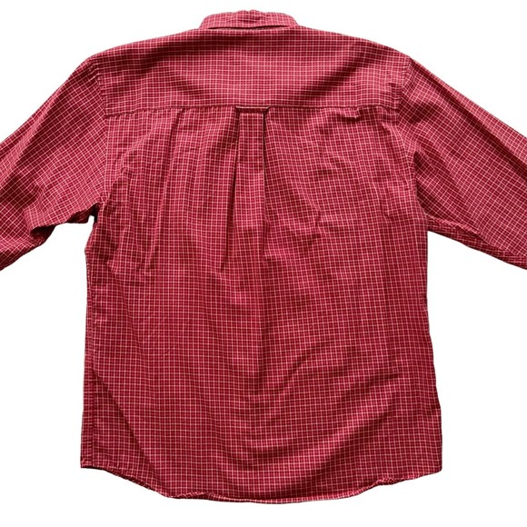 Pendleton Mens Cotton Button Shirt Down Shirt Red Mini Check Long Sleeve Size M - Picture 4 of 10